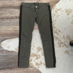 Express Women's Olive and Black Skinny Jeans